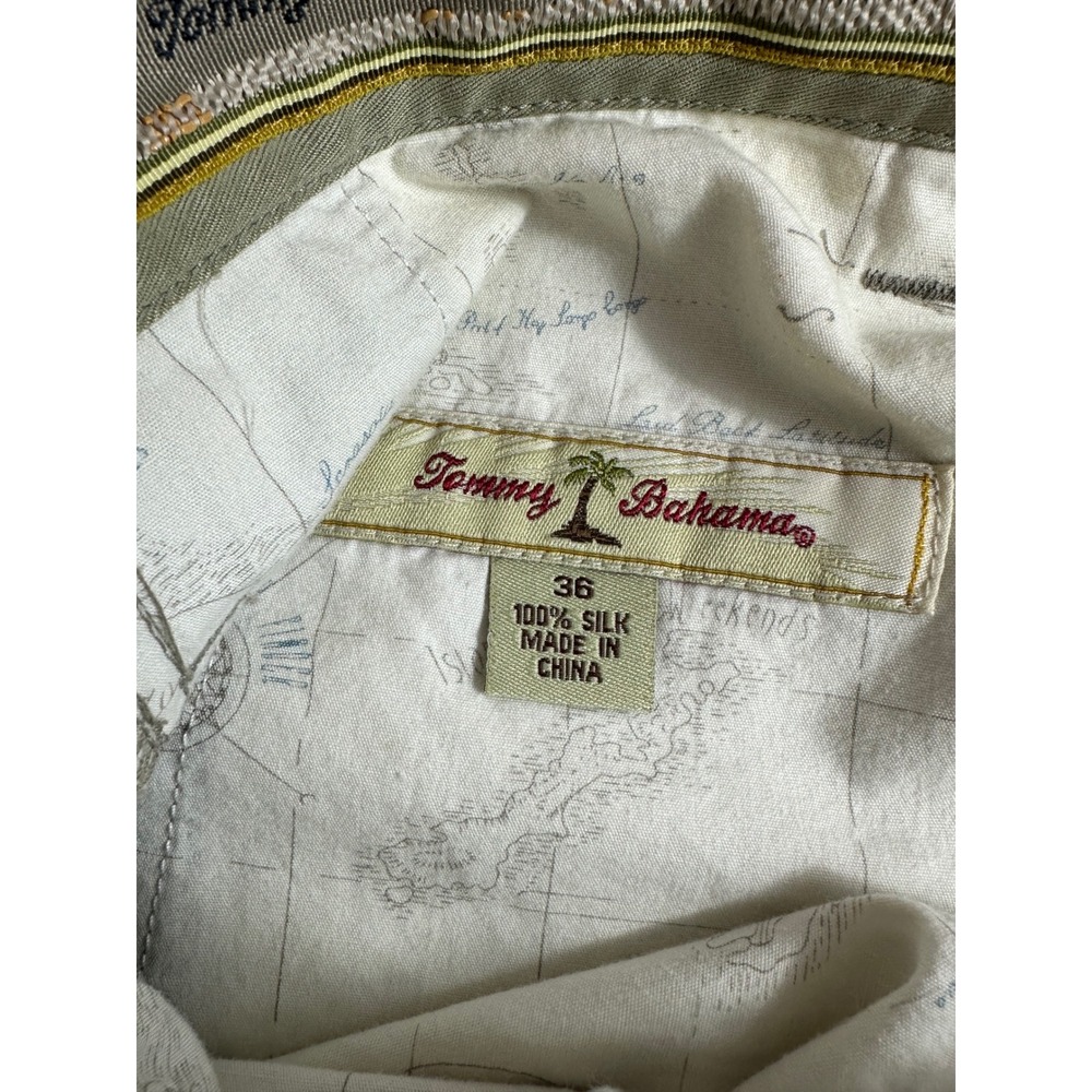 Tommy Bahama Shorts Mens Pleated Front 100% Silk Relaxed Fit Sage Green 36 - Picture 4 of 5